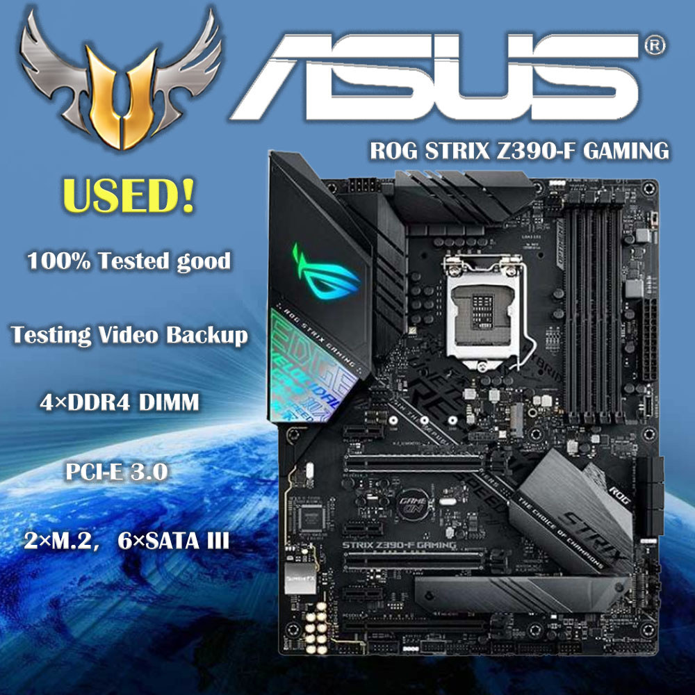 LGA 1151 Asus ROG STRIX Z390-F GAMING Motherboard DDR4 Intel 8th 9th-Gen i9 i7 i5 i3 128GB RGB