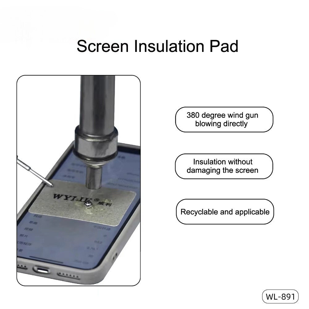Wylie Wl-891 Screen Transplant Ic Protective Lcd Thermal Safety Insulation Pad Wind Gun 380 C Does