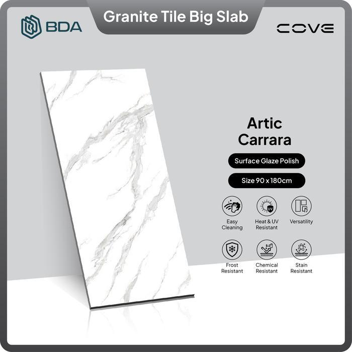 BDA Granite Tile Granite 90X180 Keramik Lantai Keramik Dinding Big Slab Artic Carrara