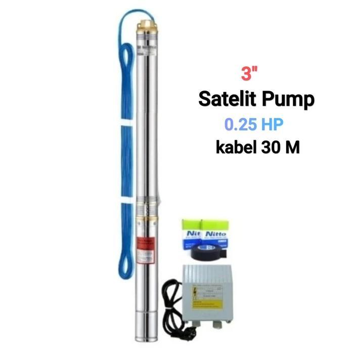 Pompa Air Satelit 3" inchi 0.25 HP Submersible Pump 3'