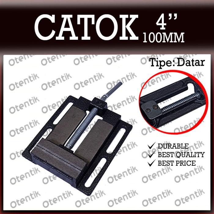 Catok Bor - Catok Datar 4" 100Mm - Ragum Bor Duduk Milling 100 Mm