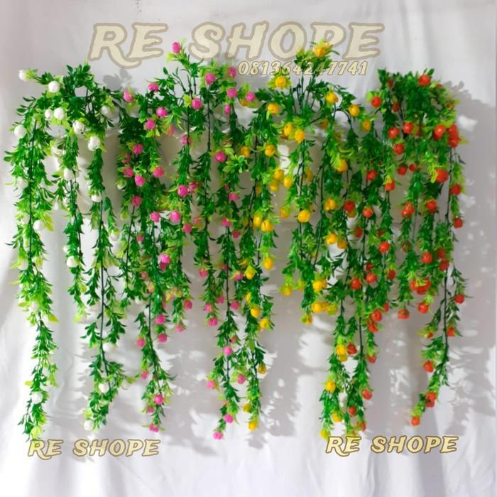 Bunga Prity Gantung Rambat Dinding Hias Pohon Plastik Artificial Dekor