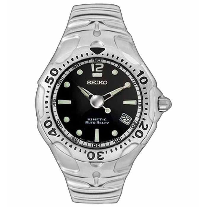 Seiko SMA003P1 Kinetic Auto Relay Silver Black Original