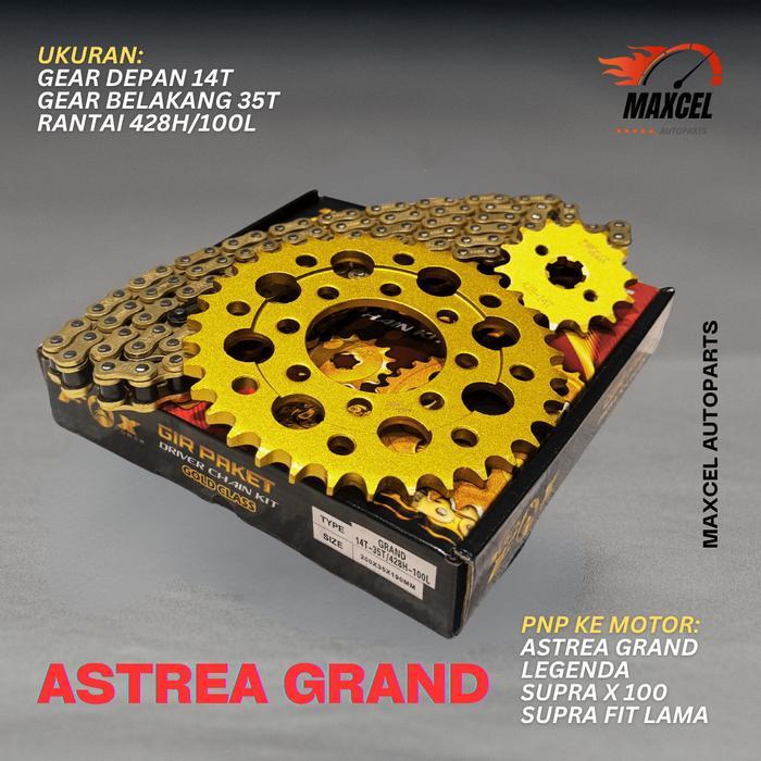Gear Gir Set Paket Astrea Grand Legenda Astrea Prima 14T 35T 428H 100L Motorcycle