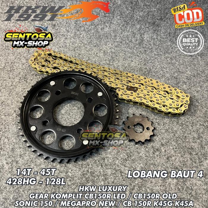 Gigi Tarik Komplit - Gear Set Paket Hitam Rantai Gold Cb150R Old Cb150R Led Cbr 150R K45G K45A