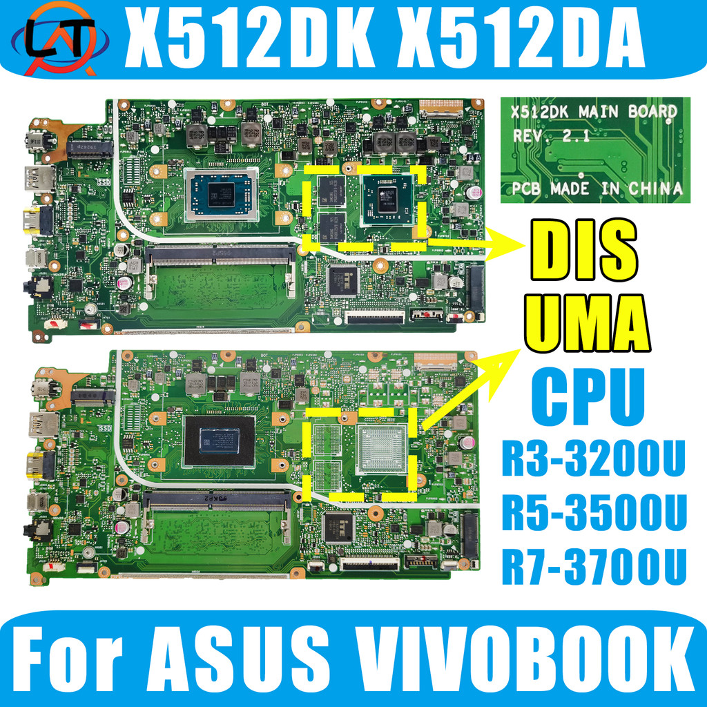 X512D Laptop Motherboard For Asus Vivobook X512Da X512Dk F512Da X712Da M712D Notebook Mainboard R3