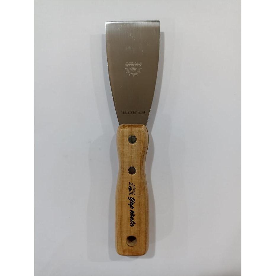 Tjap Mata 2 Inch Stainless Asli Kape Gagang Kayu Scraper Skrap