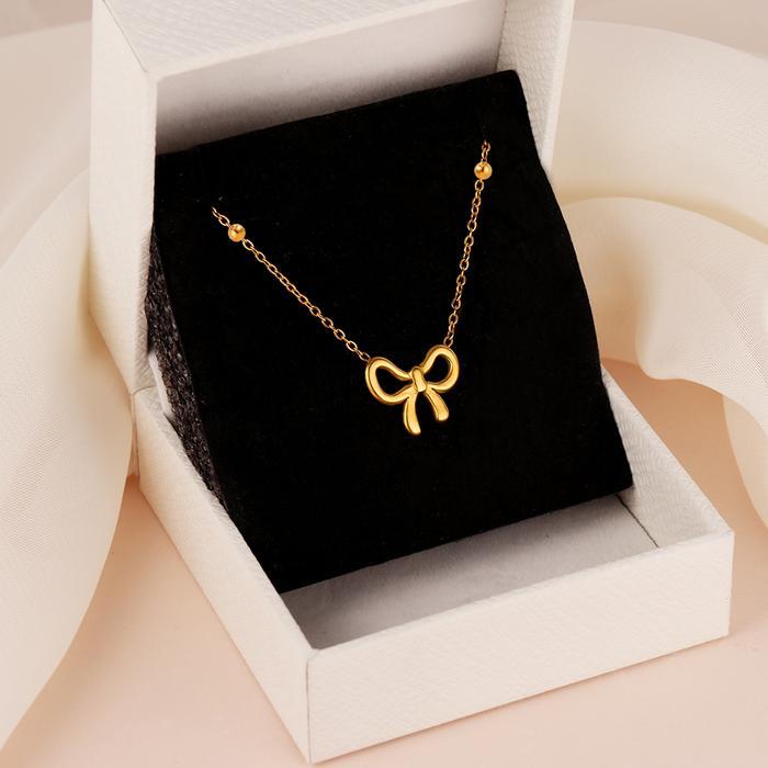 Kalung Titanium Anti Karat & Pudar dengan Pita Kalung Leher untuk Wanita Kalung Elegan untuk