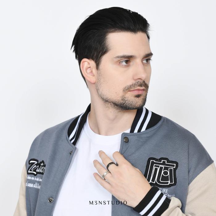 CINCIN PRIA WANITA TITANIUM HITAM SILVER EMAS