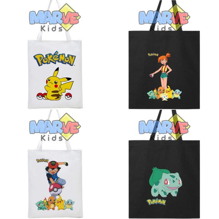 Totebag Tote Bag Pokemon Pikachu Lucu Tas Serut Sekolah AnakGoodieBag Ultah Ulang Tahun Souvenir