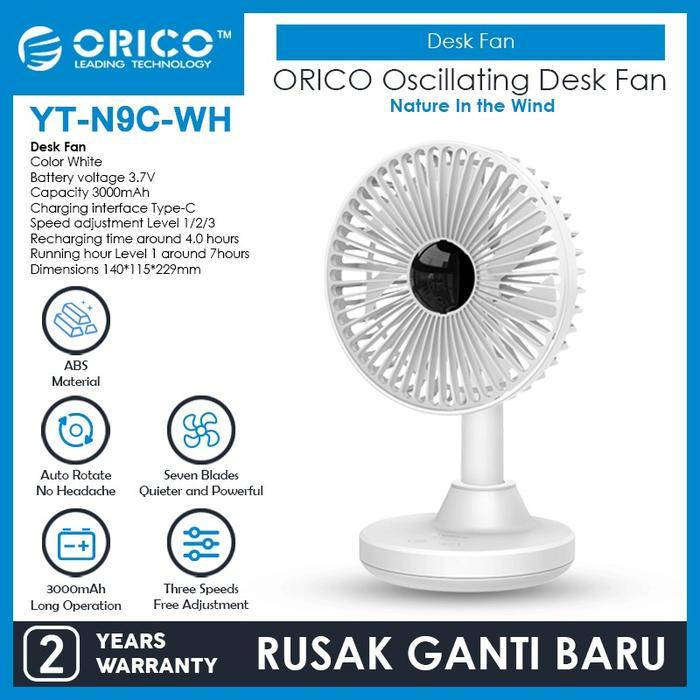 Orico Yt-N9C Oscillating Desk Fan 3000Mah
