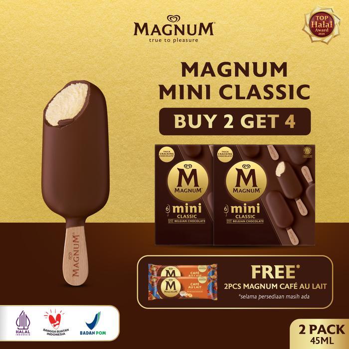 [BUY 2 GET 4] Magnum Mini Classic 2 pcs FREE 2 pcs Magnum Caf Au Lait - Walls Es Krim / Ice Cream