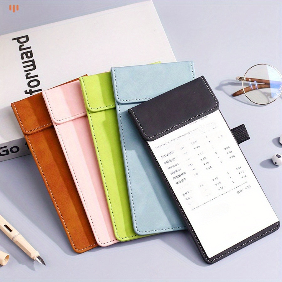 1PC Colorful A6 Bill Clip --PU Writing Pad Signature Plate Hotel Restaurant Commercial Menu Clip Con