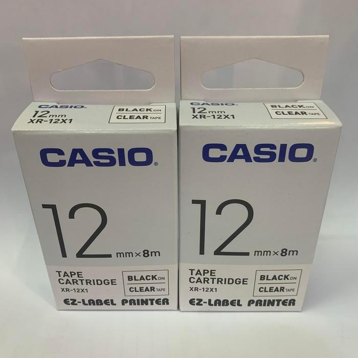 Ez-Label Printer Casio 12Mm Black Ink Clear Xr-12Bu1