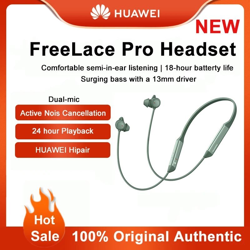Huawei Freelace Pro Bluetooth Earphones Active Noise Cancellation Headphone Dual-mic 14mm Powerful