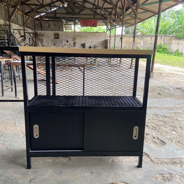 Set Meja Bar Cafe / Meja Makan Minimalis / Meja Makan Industrial Besi Furniture