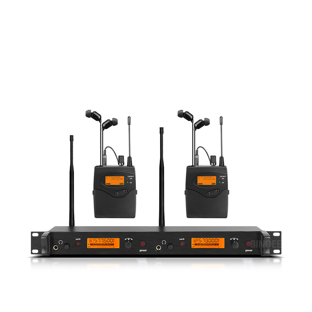 Professional In-Ear Monitor System 2-Channel Multi-Bodypack Monitor with In-Ear Wireless Monitor for
