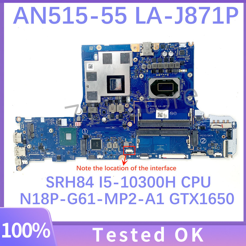 FH51M LA-J871P For Acer Nitro 5 AN515 AN517-52 AN515-55 N20C1 Laptop Motherboard DDR4 With I5 I7 CPU