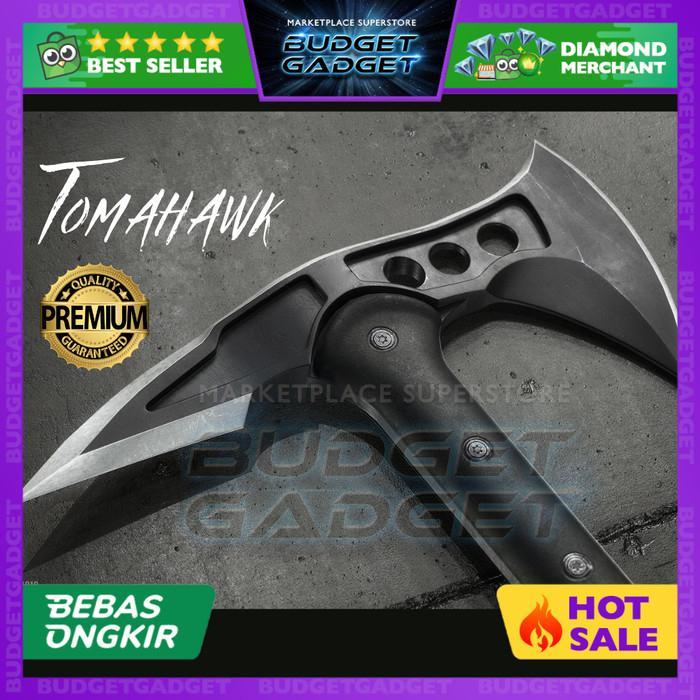 Promo Tomahawk Kapak Kayu Dual Blade Stainless Steel Camping Survival Tools Sale