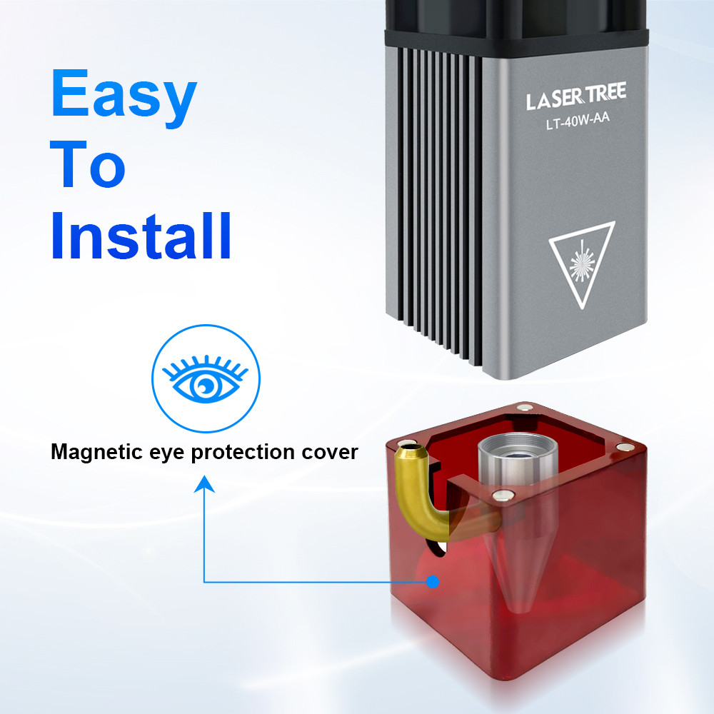 LASER TREE 5W 10W 20W Optical Power Air Assist Laser Head Blue Light TTL Module for CNC Laser