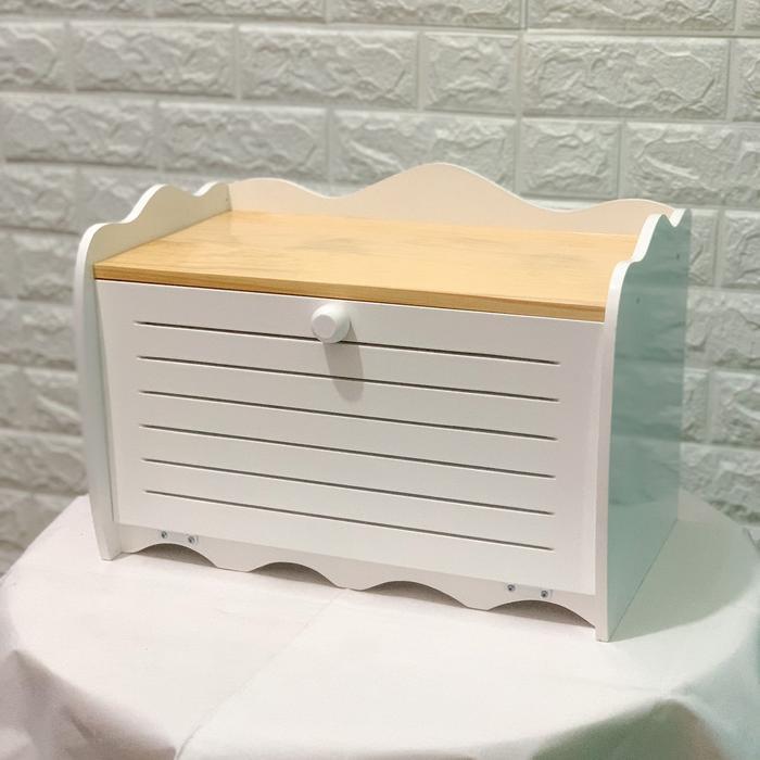 Simple Furniture - Bread Box / Box Serbaguna Kayu Natural Estetik Dimensi Besar