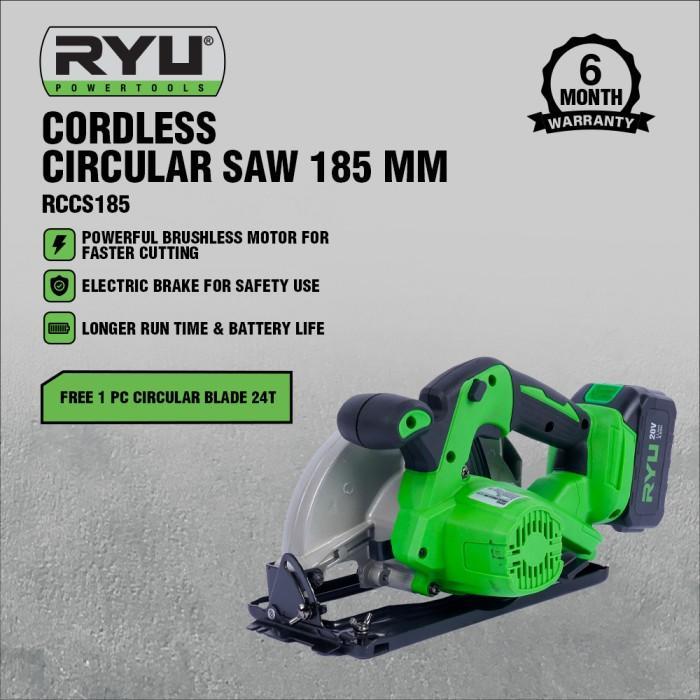 RYU Mesin Sirkel Baterai 185 Mm Cordless Circular Saw