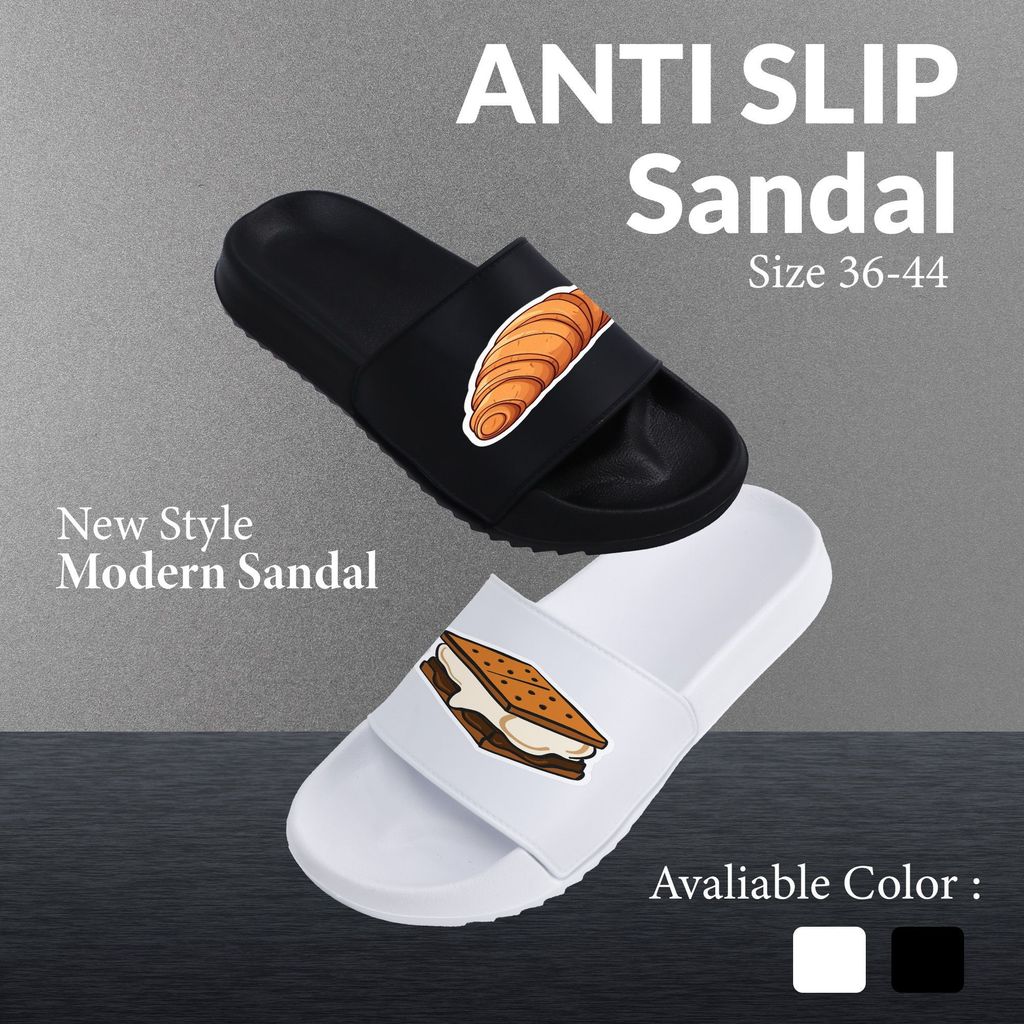 Sandal Anti Slip Couple Wanita Pria Size 36-44, Sandal Indoor Outdoor Nyaman Sehari-hari, Desain Tre
