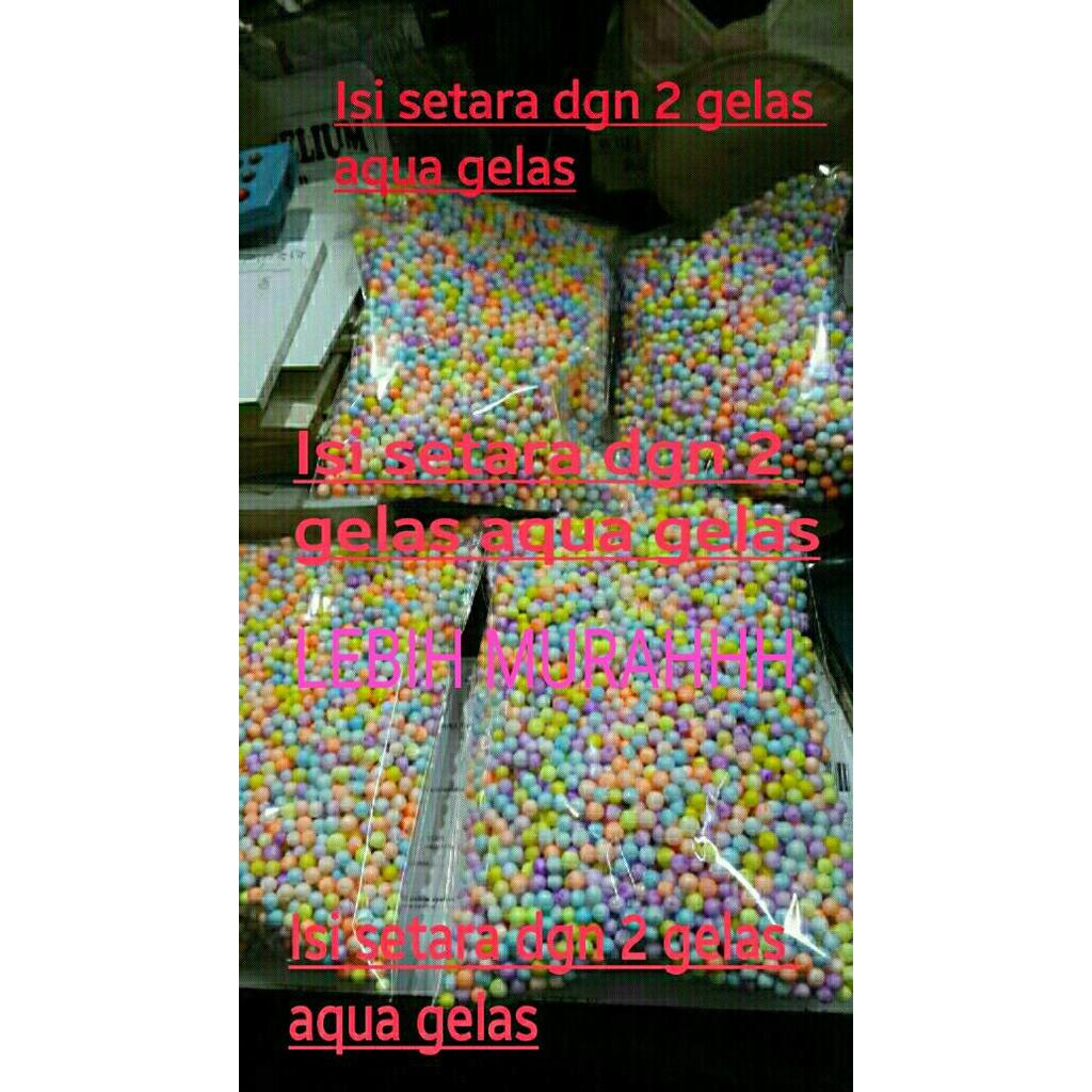 [] Butiran salju styrofoam sterofoam bulat kecil warna warni gabus