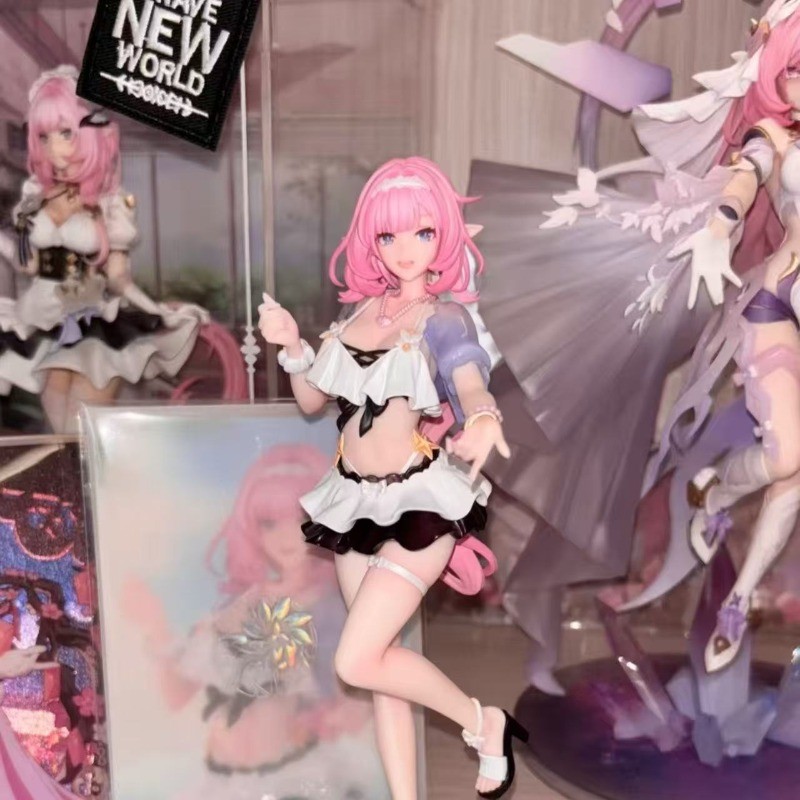 Hot 23cm Elysia PVC Figure - Honkai Impact 3rd Beach Swimsuit Ver. Anime Desktop Model Ornament