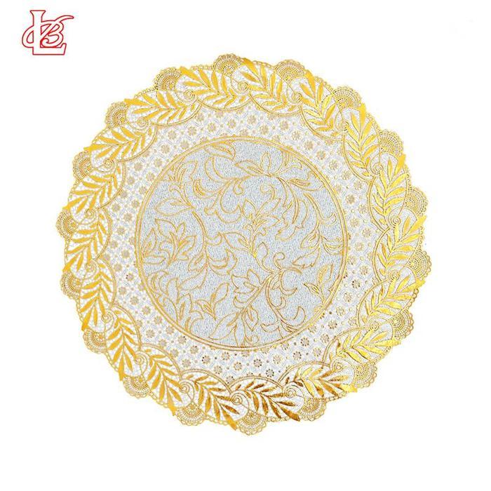 "New" [COD] Loyal Bosque Taplak Meja Tamu Bulat Gold dan Silver Anti Air 50CM Round / Taplak Meja