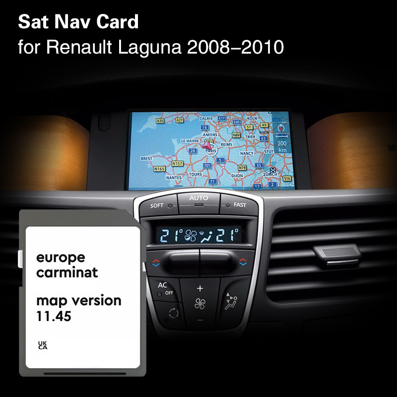 Carminat 11.45 for Renault Laguna 2008 2010 Car GPS Accessories Naving SD Map Card Cover Portugal