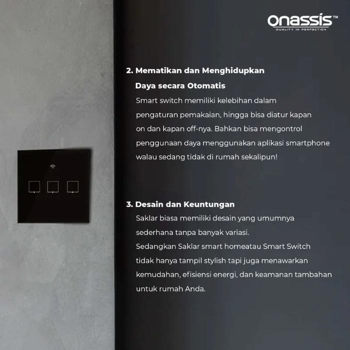 Onassis Smart Switch Triple White Voice Command