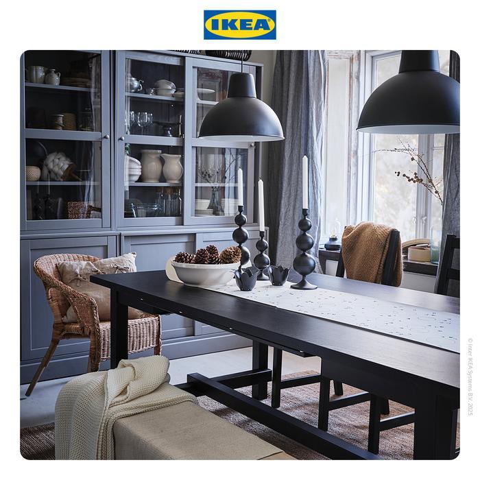 IKEA SKURUP Lampu Gantung Hitam Minimalis 38cm Furniture Plastik