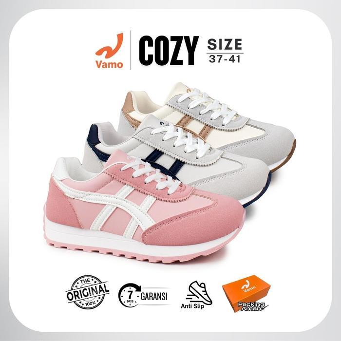 Aerostreet.Shoes - Vamo Cozy Sepatu Sneakers Casual Wanita Unisex Kulit Sintetis High Quality Sol