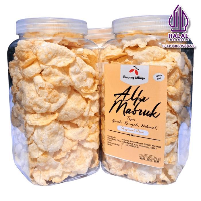 Promo Emping melinjo Matang Asin Gurih Toples Besar