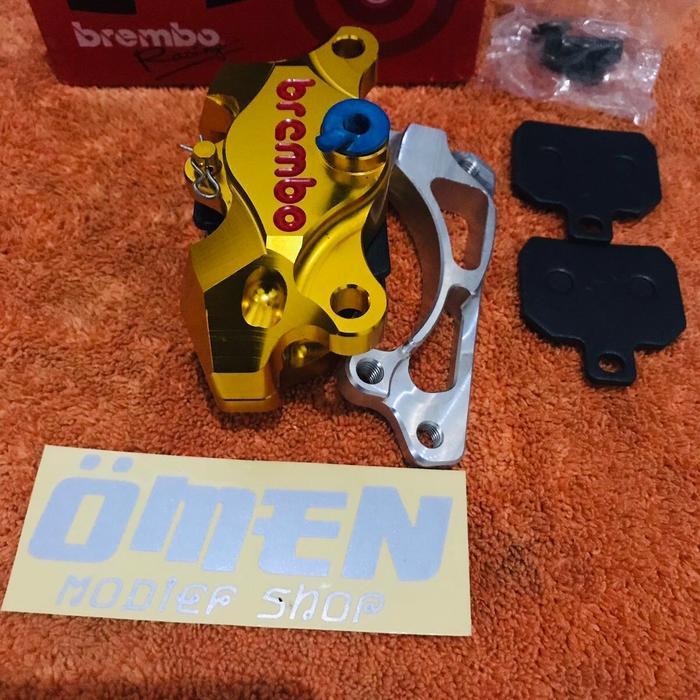 Paket Kaliper brembo CNC gold 2piston breket Disc