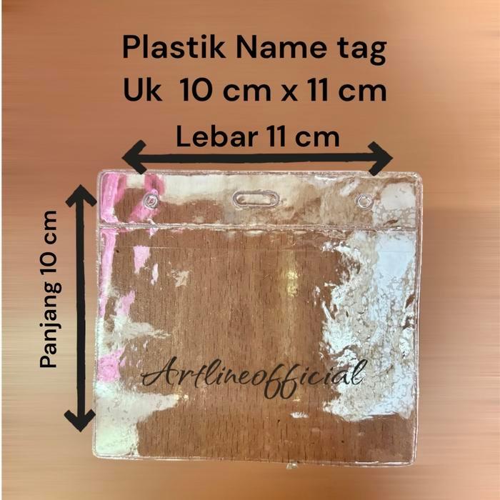 Plastik Nametag Uk 10 Cm X 11 Cm Cover Kartu Pengenal, Kartu Ujian, Events Dll Isi 100 Pcs
