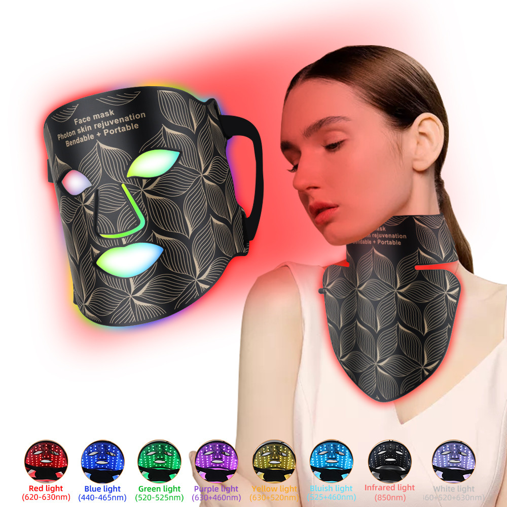 Ubilli Silicone Led Face Mask 8 Colors Red Light Therapy Infrared Flexible Soft Mask Led Therapy
