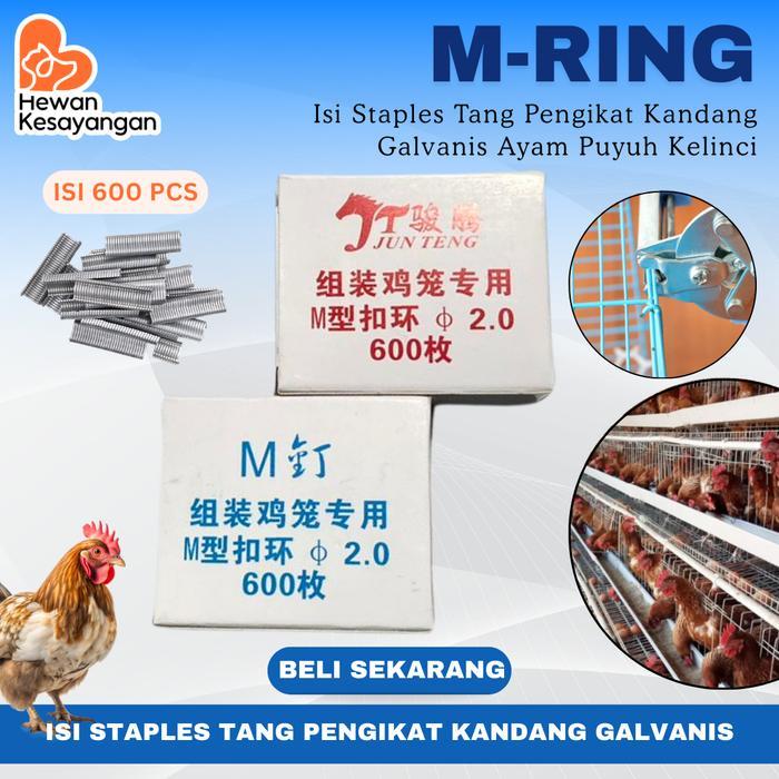 M-Ring Isi Staples Tang Pengikat Kandang Galvanis Ayam Puyuh Kelinci