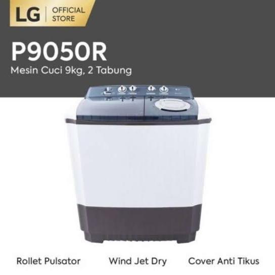 Mesin Cuci LG 2 Tabung P905R 9Kg 905R Garansi Resmi P 905 R
