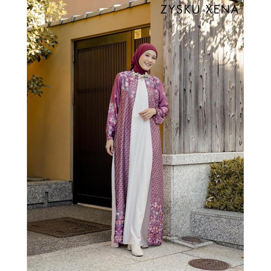 Zysku Xena Cherise Dress - 3 Warna Gamis lengan panjang wanita raya busui friendly