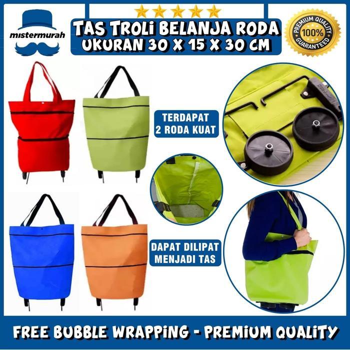Promo tas serbaguna trolly troli belanja lipat roda besar shopping bag