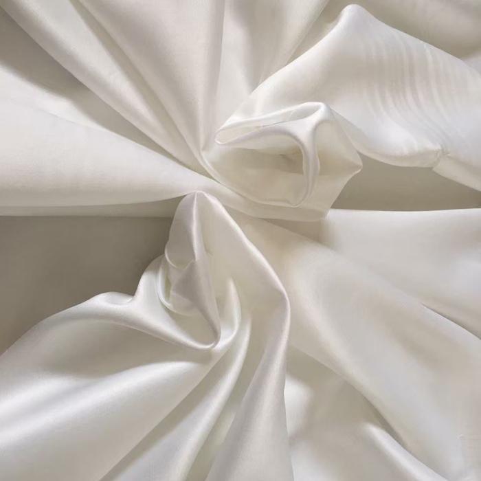 Bahan Kain Satin Velvet Premium Robertowarna Putih Tulang Broken white