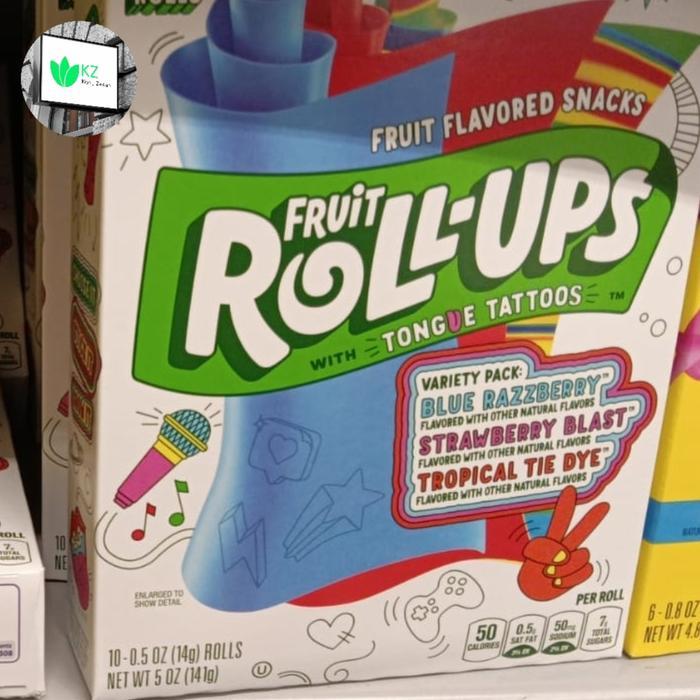 CANDY FRUIT ROLL-UPS VARIETY PERMEN PACK 141 GR PERMEN GULUNG