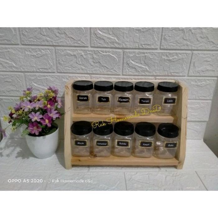 Rak Bumbu Set Toples/Rak Bumbu Dapur/Rak Bumbu Murah/Toples Bumbu