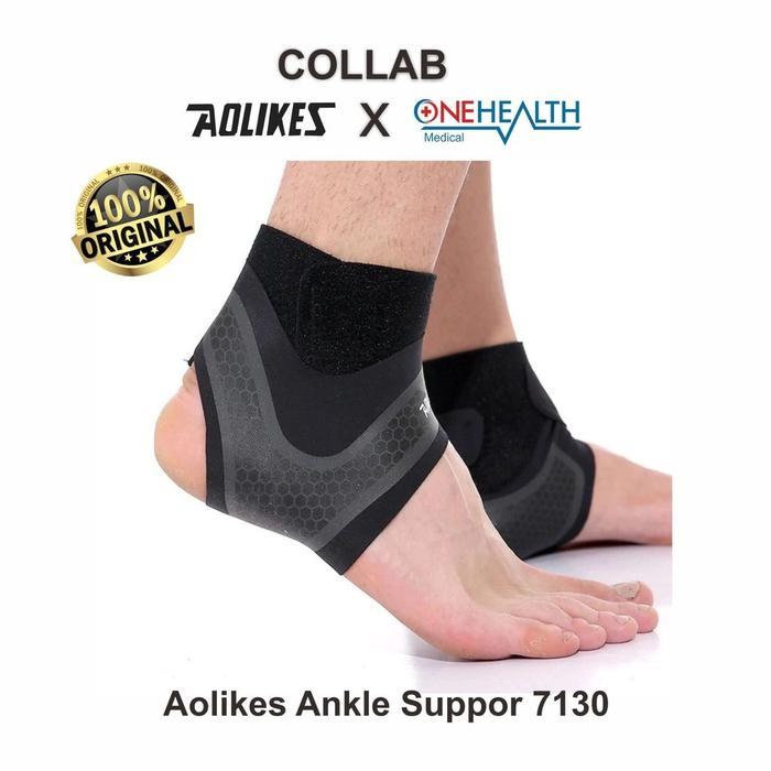ASLI Onehealth Aolikes 7130 Ankle Elastic Support Engkel Kaki Wrap Sleeve Untuk Cedera Terkilir