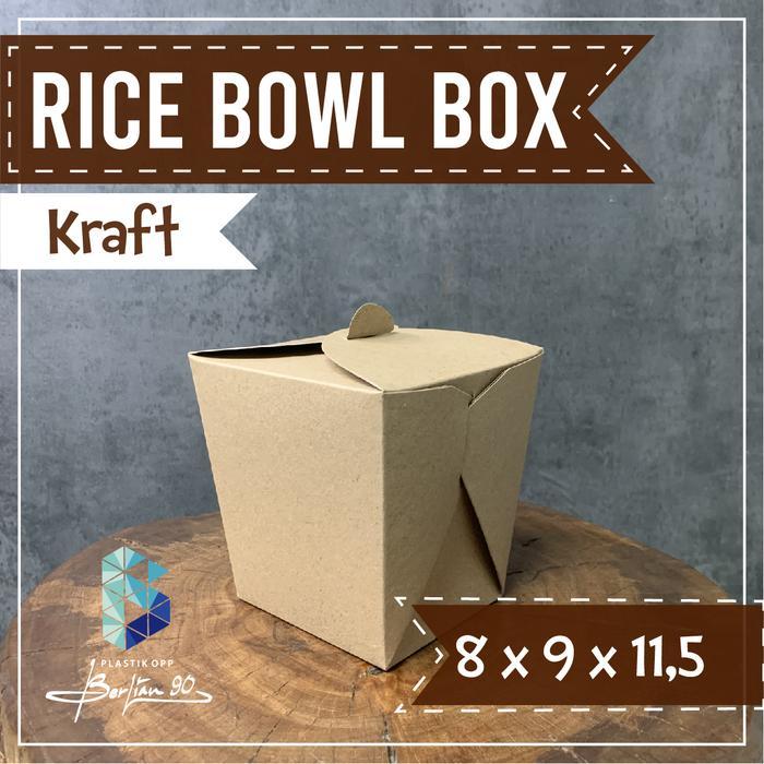 Food Pail Rice Bowl Paper Rice Box Lunch Box Takeaway Kraft Grosir