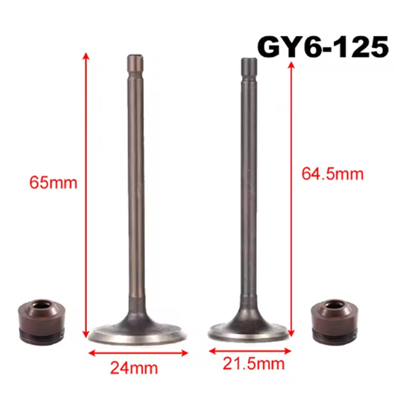 Motorcycle Engine Valves Set for GY50 GY6-60 GY80 GY6125 GY6-150 50cc-150cc Scooter 139QMB 157qm