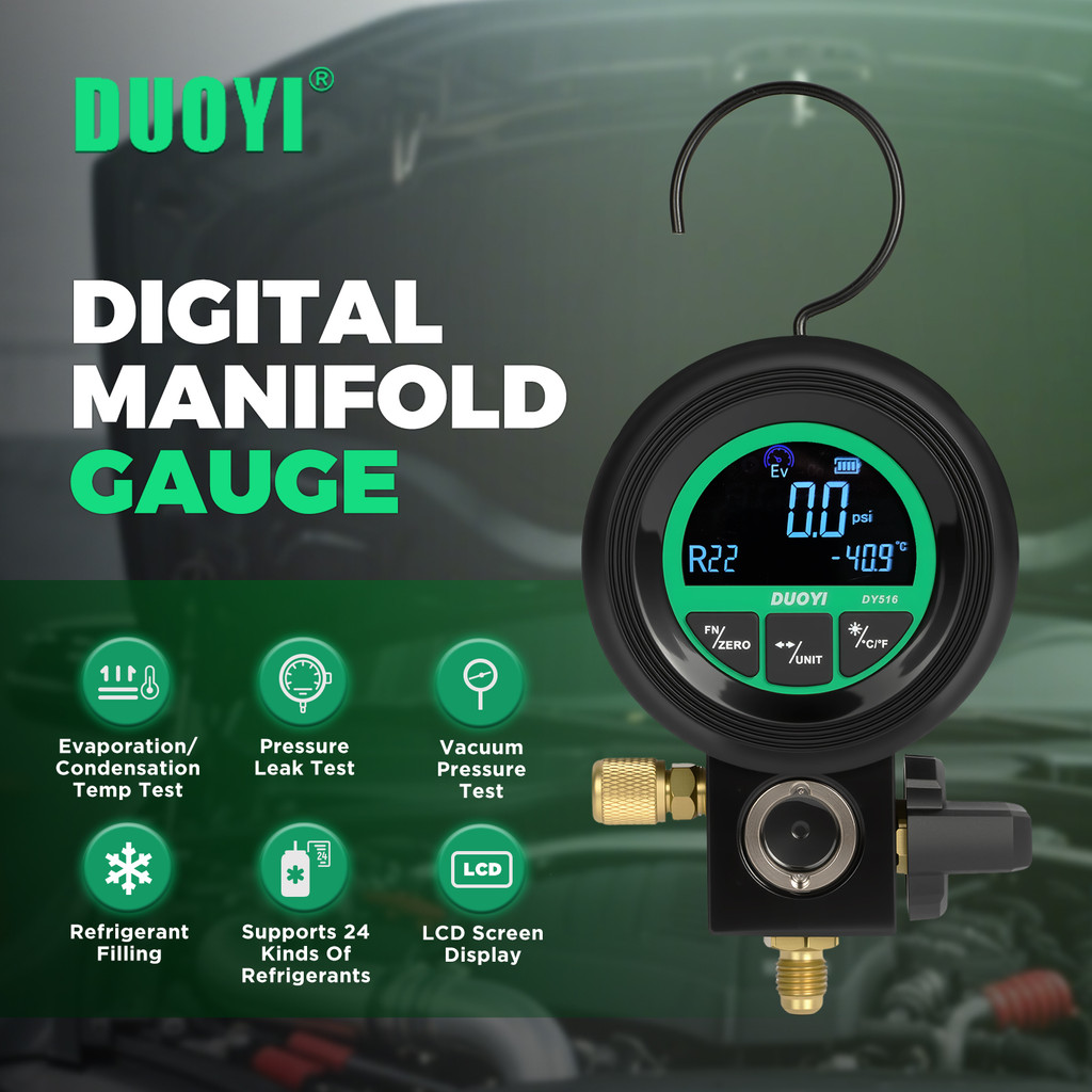 DY516 Digital HVAC Manifold Gauge Digital Fluorination Meter Digital Refrigeration Manifold HVAC