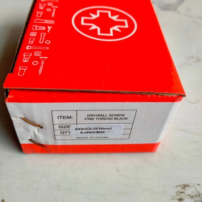 "New" sekrup gypsum 6 x 3/4 sekrup gipsun 2cm sekrup hitam